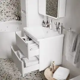 Тумба под раковину Grossman Адель 70 подвесная, белая глянцевая (107006)