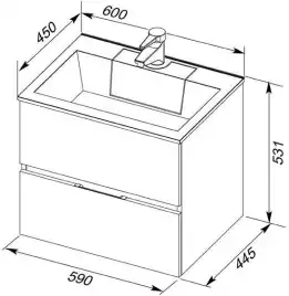 Тумба под раковину Aquanet Алвита 60 серый антрацит 183991