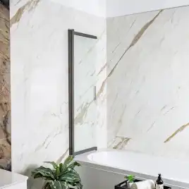 Шторка на ванну AVS Слайдер Плюс 80 см профиль оружейная сталь, стекло прозрачное, 803-0011-150-82-WS-T