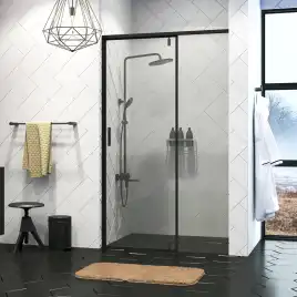 Душевая дверь WasserKRAFT Elbe 74P 100 см, 74P12, профиль Черный, стекло Прозрачное