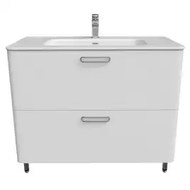 Тумба с раковиной IDDIS Brick 100, напольная, Белая, BRI10WFi95K