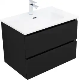 Тумба под раковину Aquanet Вега 2.0 70 черный, подвесная, 337954