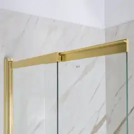 Шторка на ванну AVS Слайдер Плюс 80 см профиль брашированное золото, стекло прозрачное, 803-0011-150-82-GB-T
