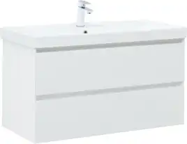 Тумба под раковину Aquanet Альтера 100 белый матовый, подвесная, 337157