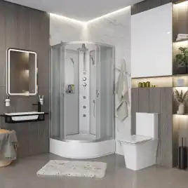 Душевая кабина Niagara Classic 90х90х210 NG-3301-14BKTG средний поддон, с гидромассажем, 33011424BKTG