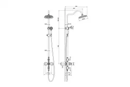 Душевая система Aquatek КЛАССИК AQ2563CR с термостатом, Хром