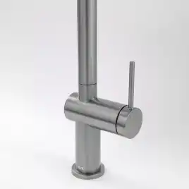 Смеситель для кухни AVS PureRiver 837-160-MS, Г-образный выдвижной излив, матовое серебро