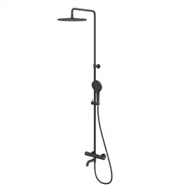 Душевая система для ванны WHITECROSS Y black Y1234TOPBL, термостатическая, Черный матовый