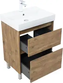 Тумба под раковину Aquanet Nova Lite 2.0 60 напольная, дуб рустикальный, 346343