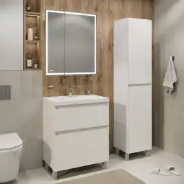 Тумба под раковину Grossman Меркадо 80 напольная, белая матовая (108074)