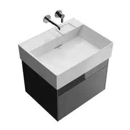 Тумба под раковину Kerama Marazzi LOGICA 60 см, LOG.60.2\ST подвесная, стальной серый