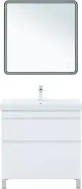 Тумба под раковину Aquanet Слим 80 напольная, белый сатин, 346044