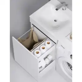 Тумба с раковиной под стиральную машину Aqwella Forma 115 см, FOR0105KL, цвет Белый