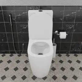 Унитаз-компакт Ceramalux 1289A, безободковый, с бачком и сидением микролифт Белый