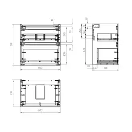 Тумба с раковиной AVS Гармония 60 SL белая, K821-07SL-600WG-217-600WG