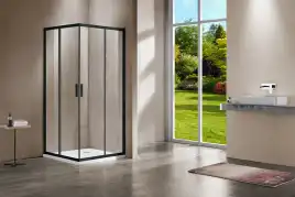 Душевой уголок Vincea Garda 90х80 VSS-1G8090CLB, дверь раздвижная, профиль черный, стекло прозрачное