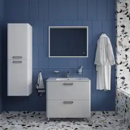 Тумба с раковиной IDDIS Brick 80, напольная, Белая, BRI80WFi95K