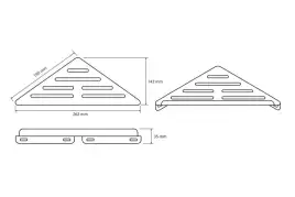 Полка угловая 3,5 см BEMETA WHITE Белая матовая 102308264