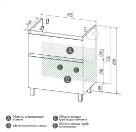 Тумба под раковину Grossman Меркадо 70 напольная, белая матовая (107072)