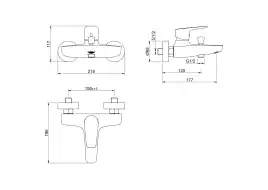 Смеситель для ванны Aquatek Бетта AQ1140BGM, Оружейная сталь