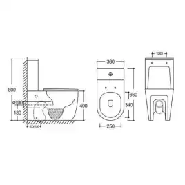 Унитаз напольный Azario VERONA AZ-8301 безободковый, смыв Торнадо, с бачком и сидением микролифт, Белый глянцевый