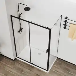Душевой уголок Vincea City 120х90 VSR-5CT9012CLB, профиль черный, стекло Прозрачное