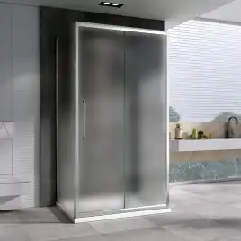 Душевой уголок ABBER Schwarzer Diamant 140х100 см, AG30140MH-S100M-S100M, профиль хром, стекло матовое