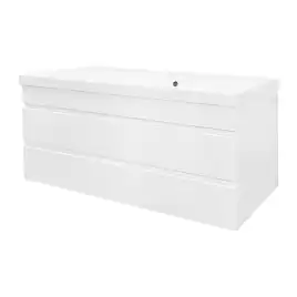 Тумба с раковиной Azario Эстима 100 CS00094585, подвесная, Белая глянцевая