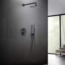 Душевая система Aquatek БЕТТА AQ1172MB для душа встраиваемая, Черный матовый