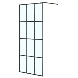 Душевая перегородка Loranto Walk-in 80 CS-W02B-80, профиль черный матовый, стекло Прозрачное, лофт клетка