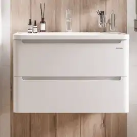 Тумба под раковину Grossman Адель 80 подвесная, белая глянцевая (108003)