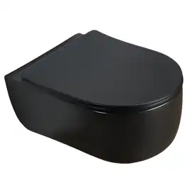 Унитаз подвесной AVS Диапазон 813-0009-L-T-MB безободковый, со смывом Торнадо, черный матовый