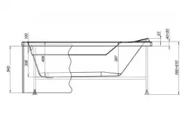Боковой экран Aquanet Kupe 70x56, Белая