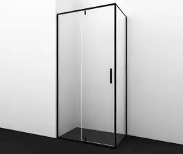 Душевой уголок WasserKRAFT Elbe 74P 100х100 74P19 профиль Черный стекло Прозрачное