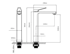 Смеситель для раковины Vincea Arco VBF-4AR02MB, черный матовый