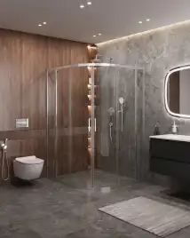 Душевой уголок CEZARES MOLVENO-RH-22-120/110-C-Cr-IV стекло Прозрачное, профиль Хром