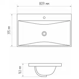 Тумба с раковиной AVS Гармония 80 SL белая, K821-07SL-800WG-217-800WG