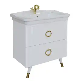 Тумба под раковину Grossman Атрио 85 напольная, белая глянцевая (108016)