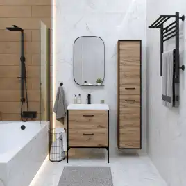 Тумба под раковину Grossman Неро 70 напольная, альпийский дуб/черный (107004)