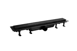 Душевой лоток PlastBrno 85 см, DESIGN 4 SZA7850 с решеткой под плитку, цвет Черный матовый