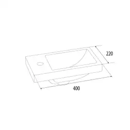 Тумба с раковиной IDDIS Torr 40, подвесная, правосторонняя, Белая, TOR40W1i95K