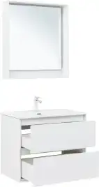 Тумба под раковину Aquanet Милан 80 белый глянец, подвесная, 336369