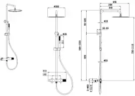 Душевая система Allen Brau Liberty 5.33007-31 с термостатом, черный матовый
