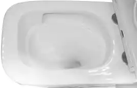 Подвесной унитаз Azario Teramo AZ-0052-UQ3 безободковый, смыв Торнадо, в комплекте с сидением микролифт, Белый глянцевый