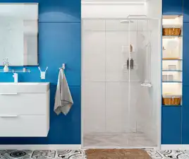 Душевая дверь WasserKRAFT Rhin 44S 100 см, 44S12, профиль Белый, стекло Прозрачное