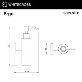 Дозатор для жидкого мыла Whitecross ERGO gold brushed, ER2242GLB, Золото брашированное