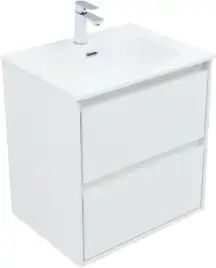 Тумба под раковину Aquanet Милан 60 белый глянец, подвесная, 336367