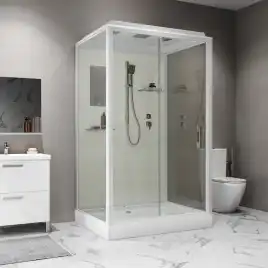 Душевая кабина Niagara Standart 100х80 ST100/80/15Q низкий поддон, белый профиль