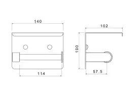 Держатель туалетной бумаги Aquatek Европа AQ4939MB с полкой, Черный матовый
