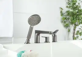 Смеситель на борт ванны Aquatek Бетта AQ1148BGM, Оружейная сталь